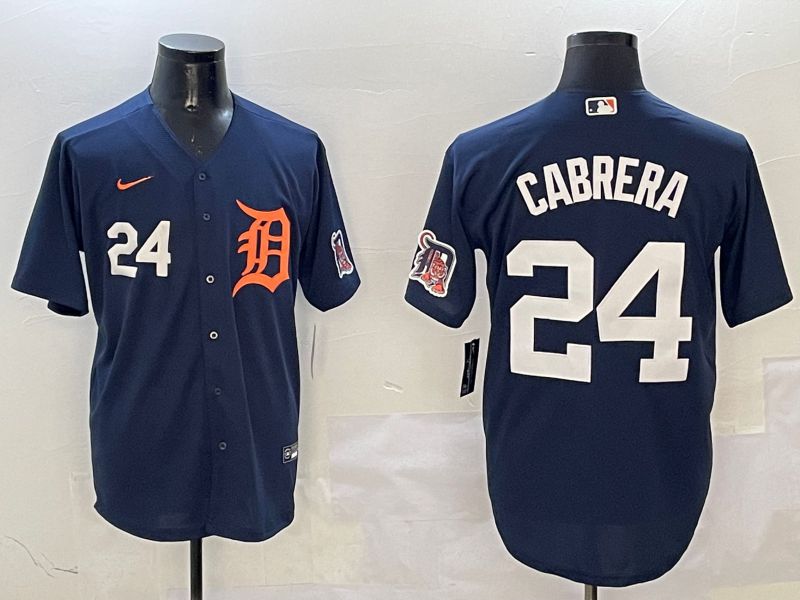 Men Detroit Tigers #24 Cabrera Drak Blue Game 2025 Nike MLB Jersey style 3112->detroit tigers->MLB Jersey
